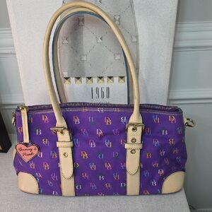 Dooney & Bourke Purple "IT"  Multicolor Logo Shoulder Bag